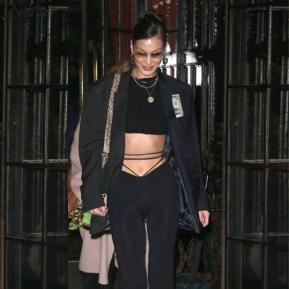 *ONE LEFT* Black High Waisted Lace Up Pants - Picture 4 of 4